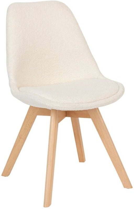 Stuhl Baya Buchenholzbeine Bouclette Weiß Atmosphera créateur d'intérieur