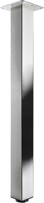 Hettich Design-Tischbein Mella Edelstahl-Optik, eckig, glänzend, 1 Stück Möbelfüsse