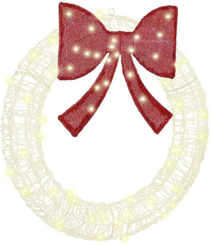 Kranz mit 60 LEDs Warmweiß 75 cm Acryl vidaXL