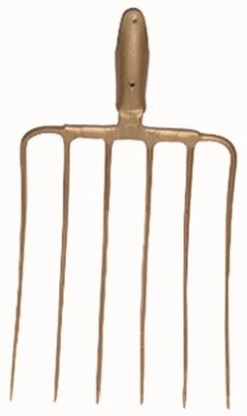 Freund Victoria - Silogabel 6 Zinken ohne Stiel 35x29 cm Federdülle gold-lackiert