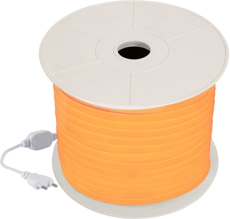 LED-Streifenrolle Neon Dimmbar 220V 50m Orange Rund 360 9W/m Schnitt 100cm IP67 Orange