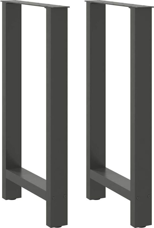 Bartischbeine Anthrazit 2 Stk. 40x(90-91) cm Stahl vidaXL
