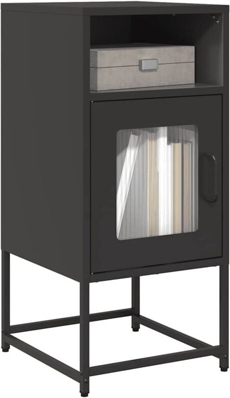 Nachttisch Schwarz 36x39x78 cm Kaltgewalzter Stahl Vidaxl