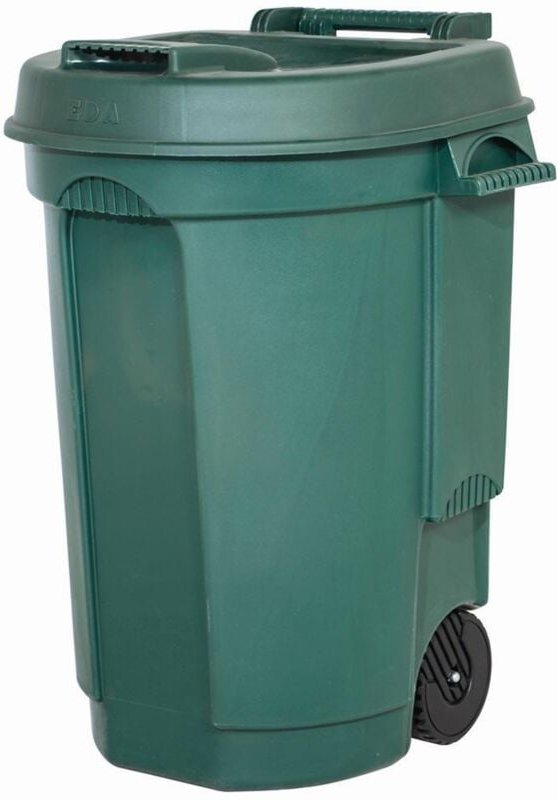 Thumbnail - EDA - Fahrbarer Abfallbehälter 110L Farbe: grün, Maße: 55x58x81cm