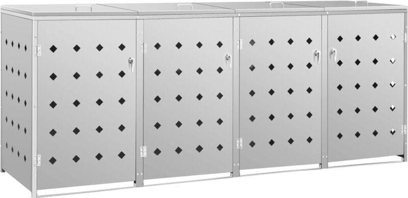Mülltonnenbox für 4 Tonnen 240 l Edelstahl - Vidaxl