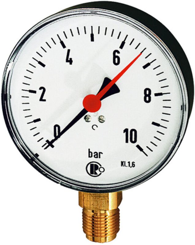 Riegler - Standardmanometer, Stahlblech, g 1/2 unten, 0 - 4,0 bar, ø 160