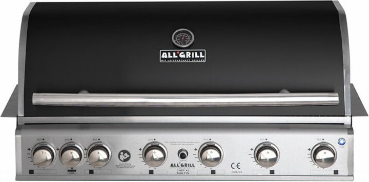 ALLGRILL Einbau-Gasgrill CHEF XL BLACK Built-In Air System, 6 Brenner, Backburner 100739