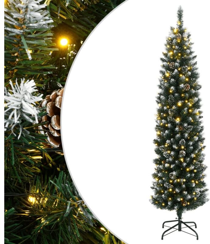 vidaXL Künstlicher Weihnachtsbaum Schlank 300 LEDs 210 cm