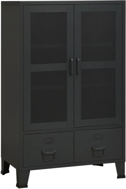 Lagerschrank Industrial Schwarz 70x40x115 cm Metall Vidaxl
