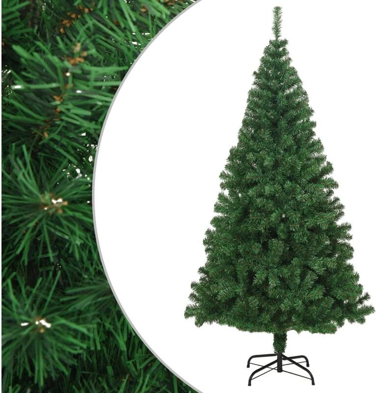 vidaXL Künstlicher Weihnachtsbaum mit Dicken Zweigen Grün 210 cm PVC