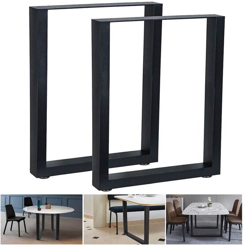 2 Stück Tischgestell Schwarz 40x43 cm Tischuntergestell Tischkufen Tischbeine