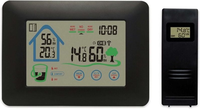 Denver Electronics - Wetterstation denver ws - 520 mit Uhr schwarz