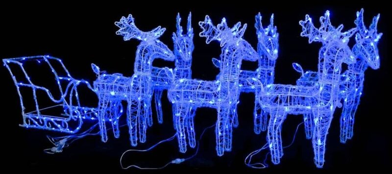 Rentiere Schlitten Weihnachtsdekoration 320 LEDs Acryl vidaXL