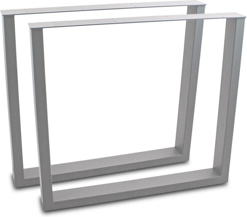 Tischbeine Tischkufen Tischgestell Tischuntergestell Stahl Metall Eckig (60x72, Grau)