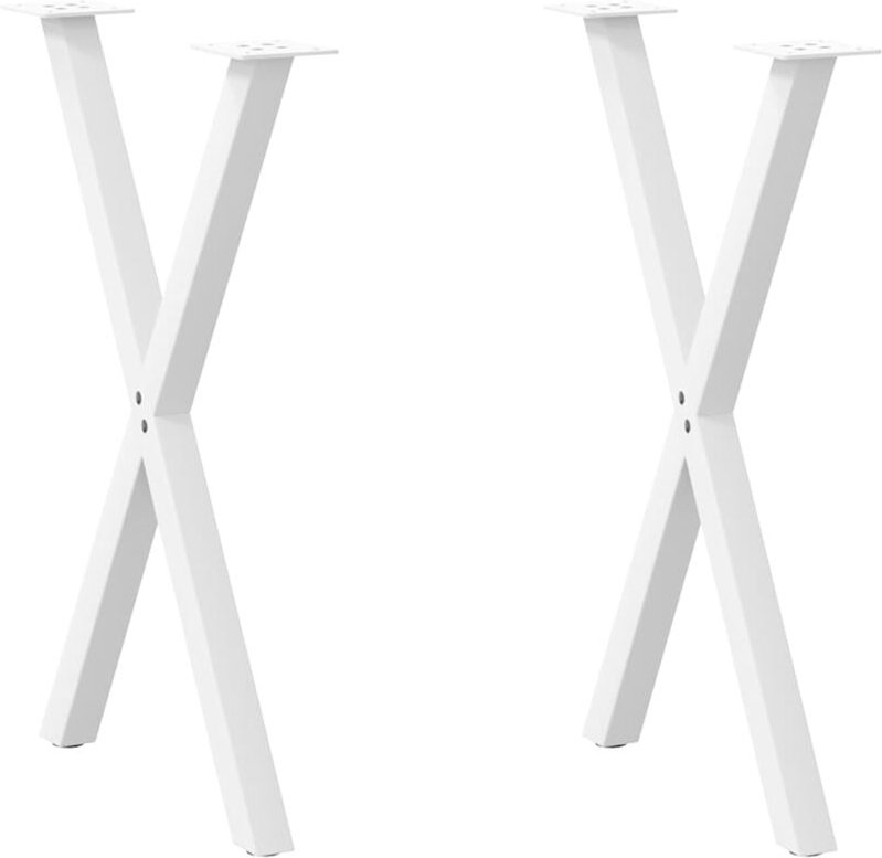 Esstischbeine X-Form 2 Stk. Weiß 57x(72-73) cm Stahl vidaXL