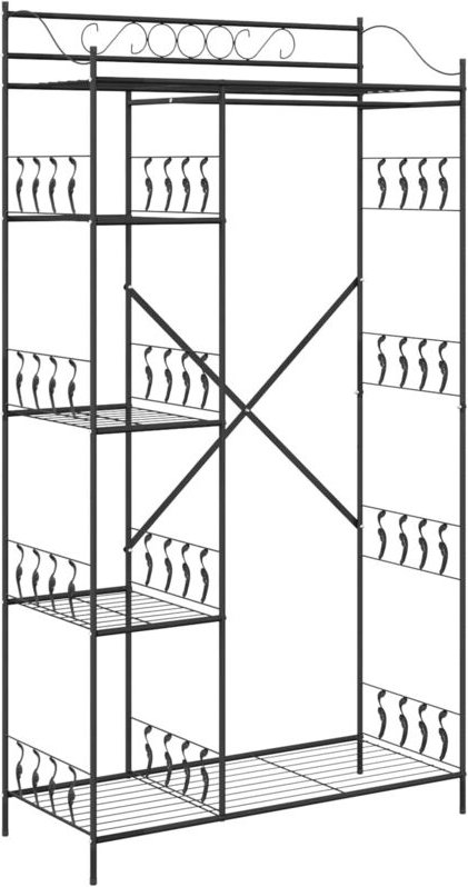 Offener Kleiderschrank Schwarz 101 x 43 x 188 cm Stahl vidaXL