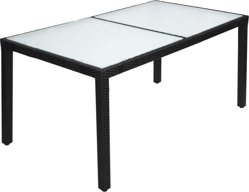 HHG - Poly-Rattan Esstisch 752, Esszimmertisch Gartentisch Tisch, 150x90cm anthrazit