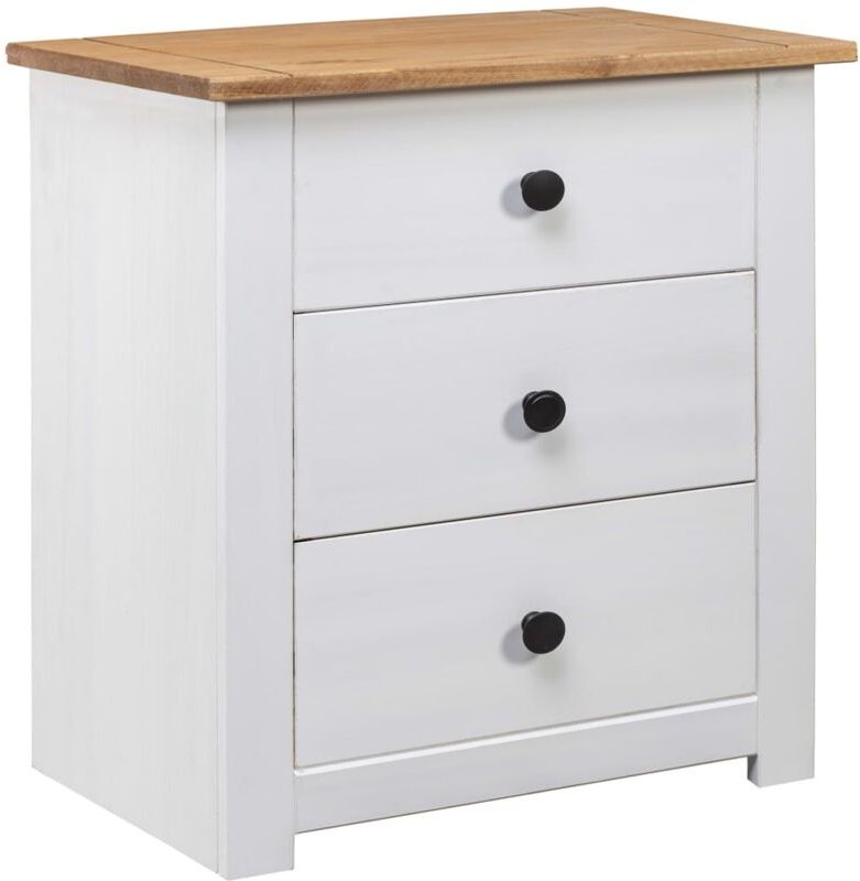 Nachttisch Weiß 46 x 40 x 57 cm Panama-Kiefer - Vidaxl