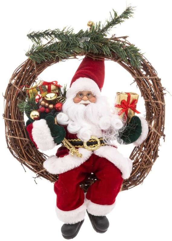 Kranz Weihnachtsmann 30cm Samt - Feeric lights & christmas