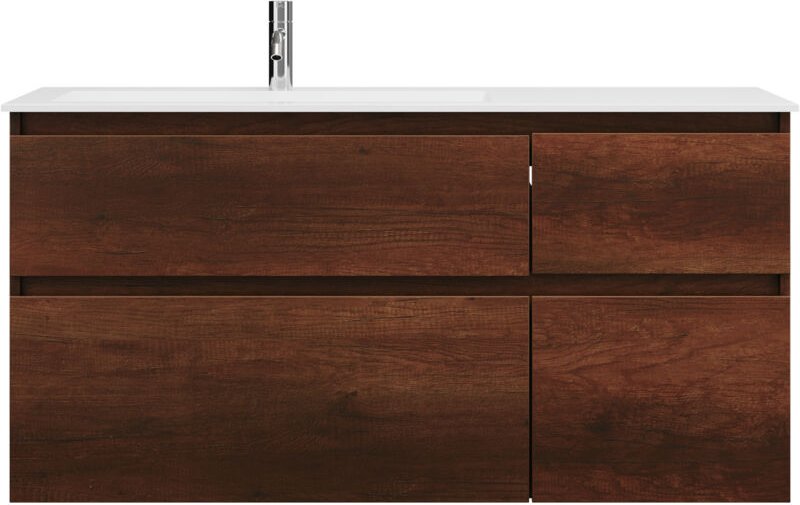 Lin20 Mineralguss-Waschtisch Weiß Matt linksbündig - Burgbad