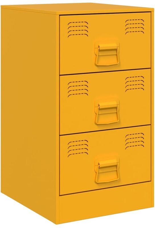 Nachttisch Senfgelb 34,5x39x62 cm Stahl Vidaxl