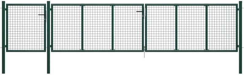 Gartentor Stahl 500×100 cm Grün vidaXL