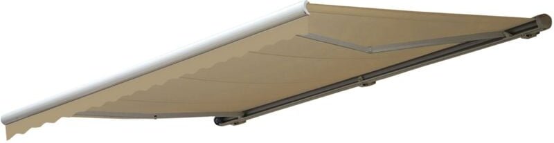 Elektrische Kassetten-Markise HHG-303, Vollkassette Volant 4,5x3m Polyester Creme