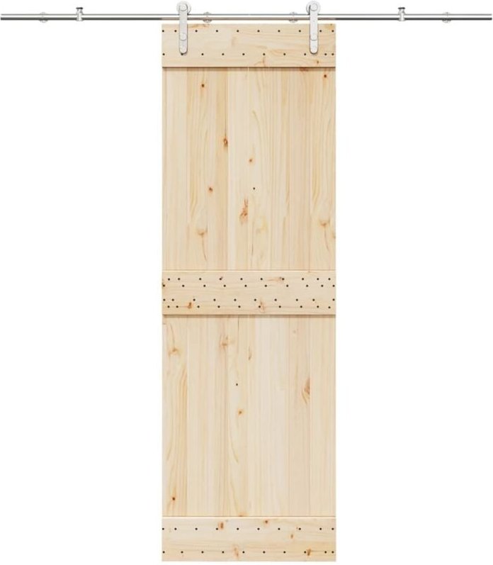 Schiebetür-Beschlagsatz 200 cm Edelstahl Silbern Vidaxl