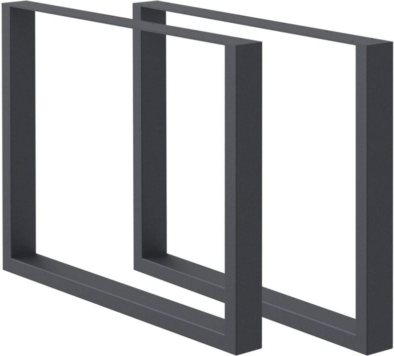 ECD Germany 2x Tischbeine aus Vierkantprofilen, 80 x 72 cm, Anthrazit, pulverbeschichtete Stahl, Industriedesign, Metall...