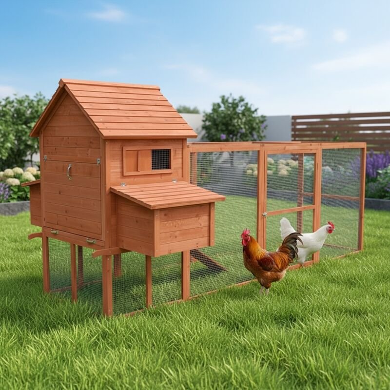Mucola - Hühnerstall Stall Hühnerhaus Geflügelstall Hasenstall Kaninchenkäfig Käfig