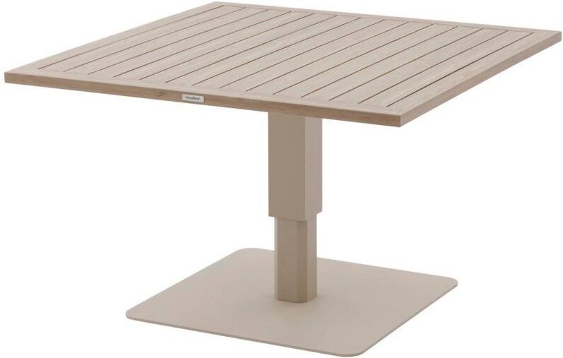 Hesperide - Quadratischer aufklappbarer Gartentisch Salimia Ton & Leinen 110 x 110 x 69cm aus Aluminium - Hespéride