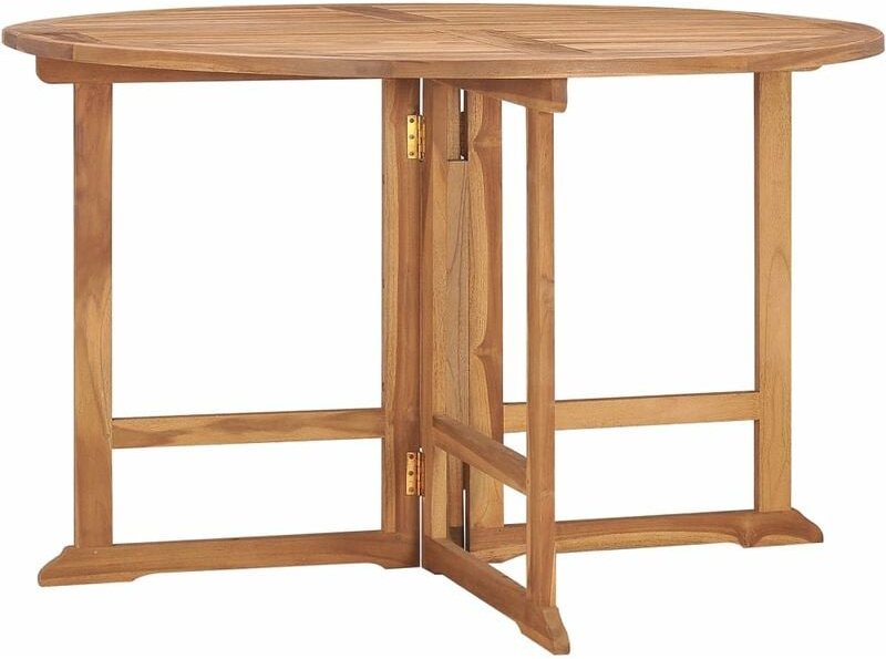 Garten-Esstisch Klappbar Ø110x75 cm Massivholz Teak Vidaxl