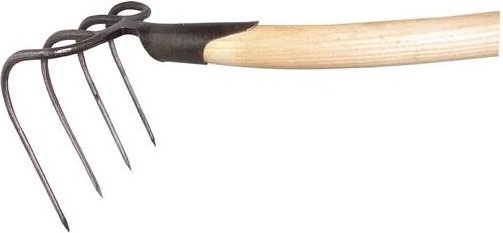 Krumpholz - Dunghacke Zinken-L.210mm m.Federdülle,m.Stiel G.1200 g,4 rd.Zinken