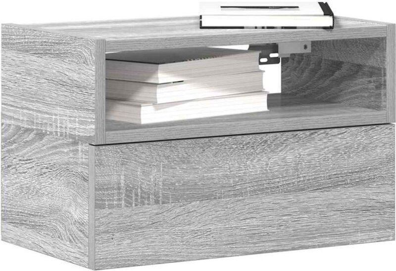 Wand-Nachttisch Grau Sonoma 45x26x28,5 cm Vidaxl