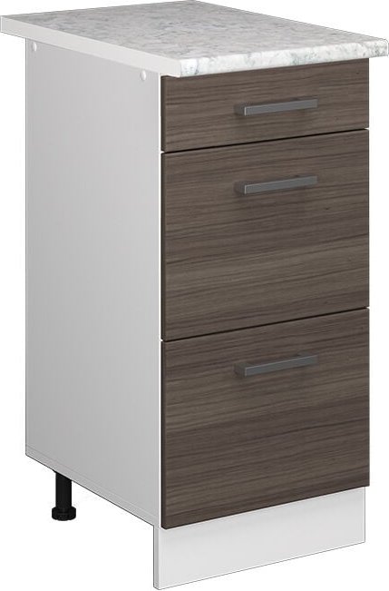 Thumbnail - Unterschrank R-Line, Grau, 40 cm mit Schubladen, Vicco