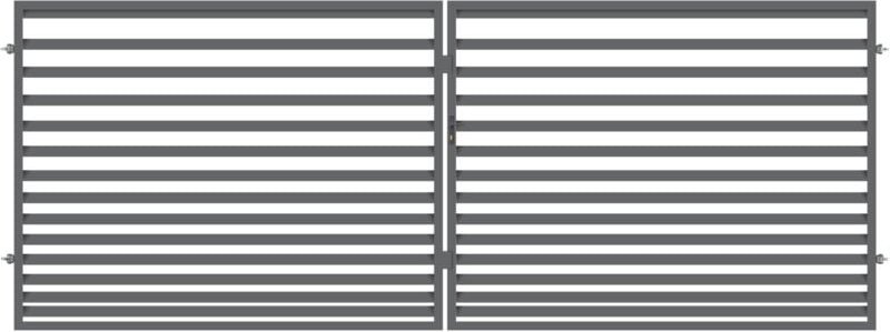 Polbram - Doppeltor Leni 120 inkl. Zubehör-Set 300 x 120 cm anthrazit Gartentor