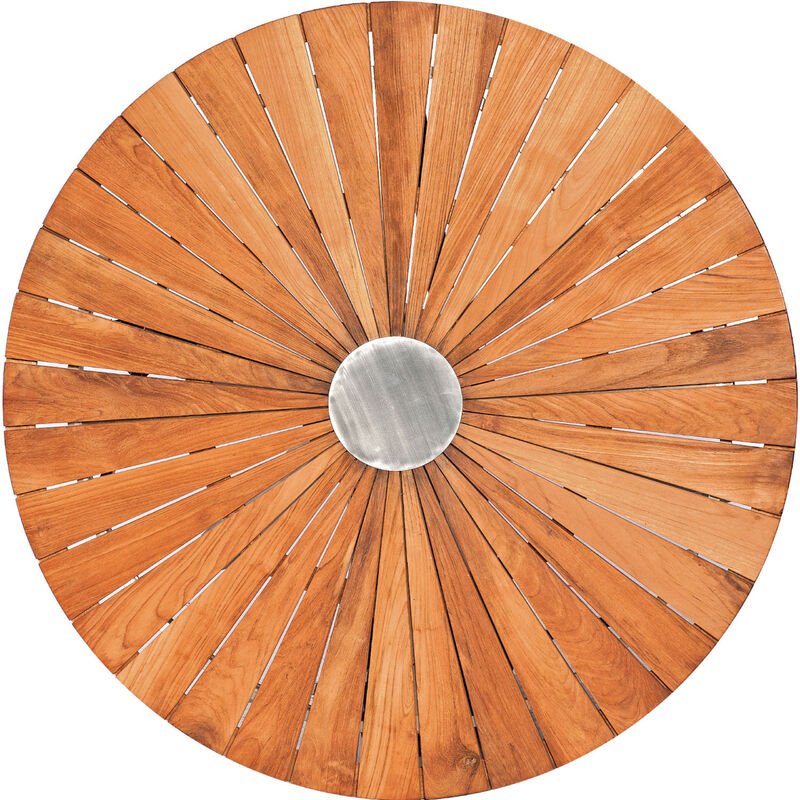 Sonnenpartner Gartentisch Base-Spectra rund 100 cm Aluminium anthrazit Tischsystem Tischplatte Sun Old Teak 80061796