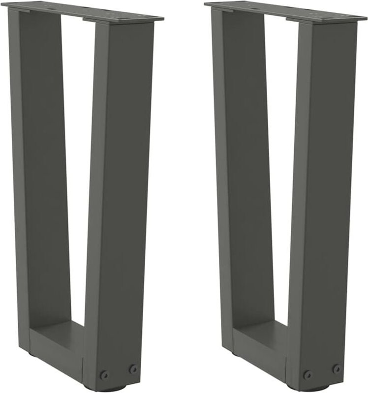 Couchtischbeine V-Form 2 Stück Anthrazit 38x(42-43,3) cm Stahl Vidaxl