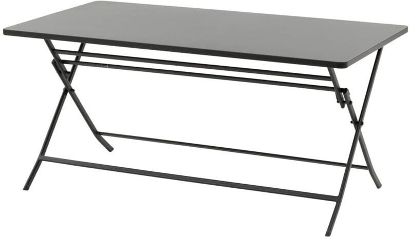 Hesperide - Rechteckiger klappbarer Gartentisch Greensboro Graphit 6-Sitzer aus Stahl - Hespéride