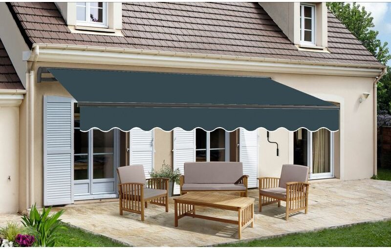 Markise Klemmmarkise Balkonmarkise Markisen Gelenkarmmarkise 400cm Dark Grey