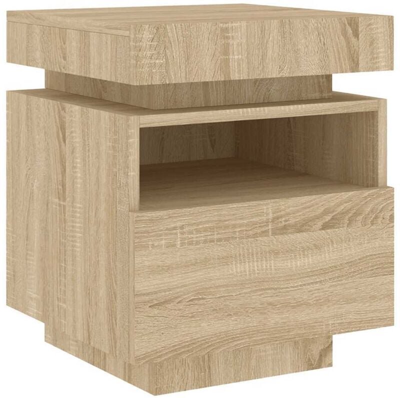 Nachttisch mit LED-Leuchten Sonoma-Eiche 40x39x48,5 cm Vidaxl