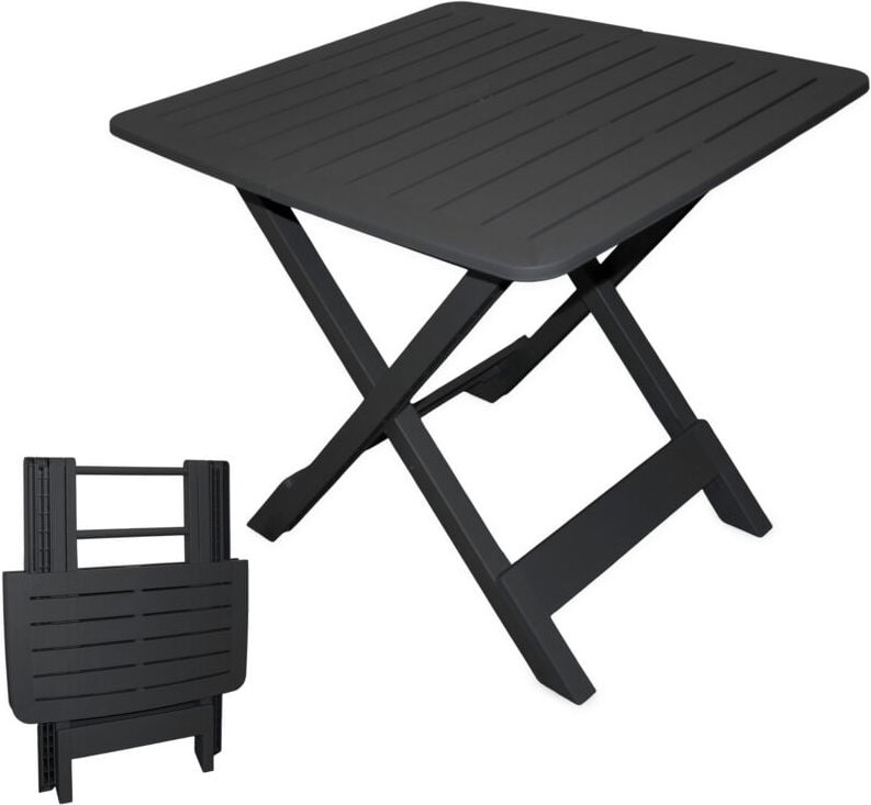 Klapptisch tevere in anthrazit - 72 cm - Beistelltisch Garten Tisch Camping