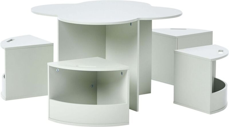 Kindertisch mit Stühlen TIBOO Hellgrün