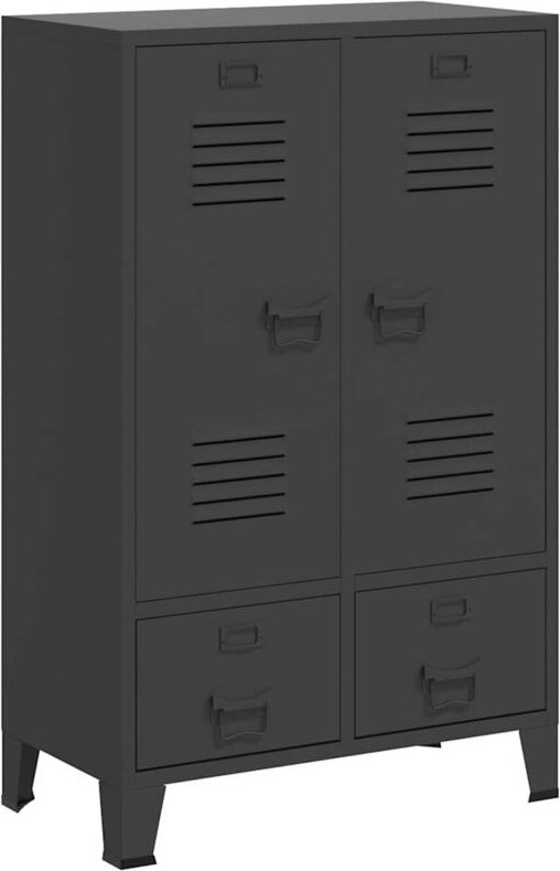 Kleiderschrank Industrie-Stil Anthrazit 67x35x107 cm Stahl - Vidaxl