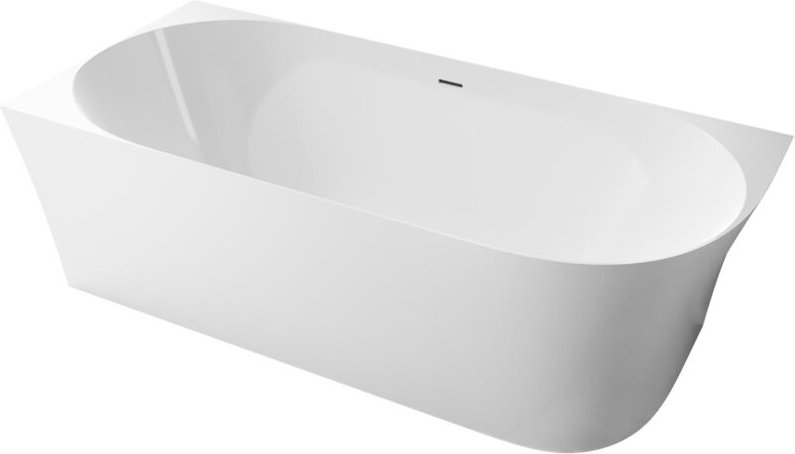 Freistehende Badewanne Bernstein nova slim line Acryl Weiß Einbau Links 170x78cm