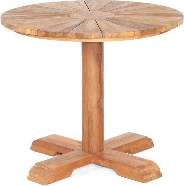 Sonnenpartner - Gartentisch Solis rund ø 90 cm Teakholz Old Teak Tisch Esstisch