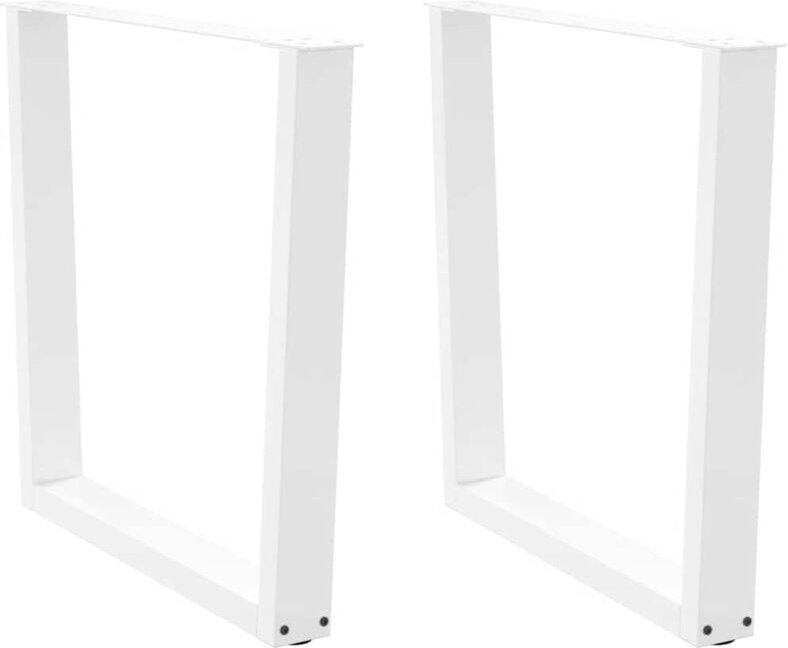 Esstischbeine V-Form 2 Stück Weiß 90x(72-73,3) cm Stahl Vidaxl 300915