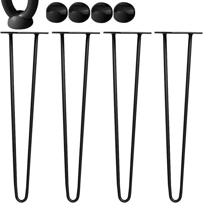 Tischbeine 4er Set Hairpin Leg Haarnadelbeine Tischgestell Tisch Tischkufen Legs Esstisch Harpins Tischbein 2 Streben Sc...