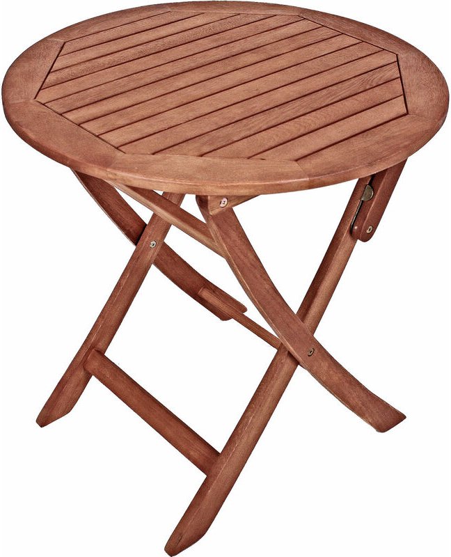 Spetebo - Eukalyptus Gartentisch stockholm rund - 70 x 73 cm - Klapptisch aus fsc Massiv Holz geölt - Beistelltisch Balk...