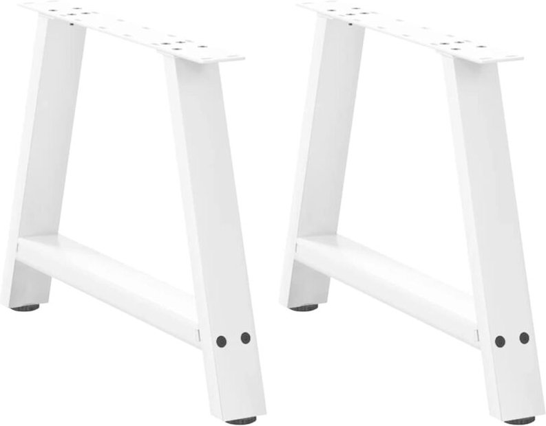 Couchtischbeine A-Form 2 Stk. Weiß 70x(42-43) cm Stahl Vidaxl